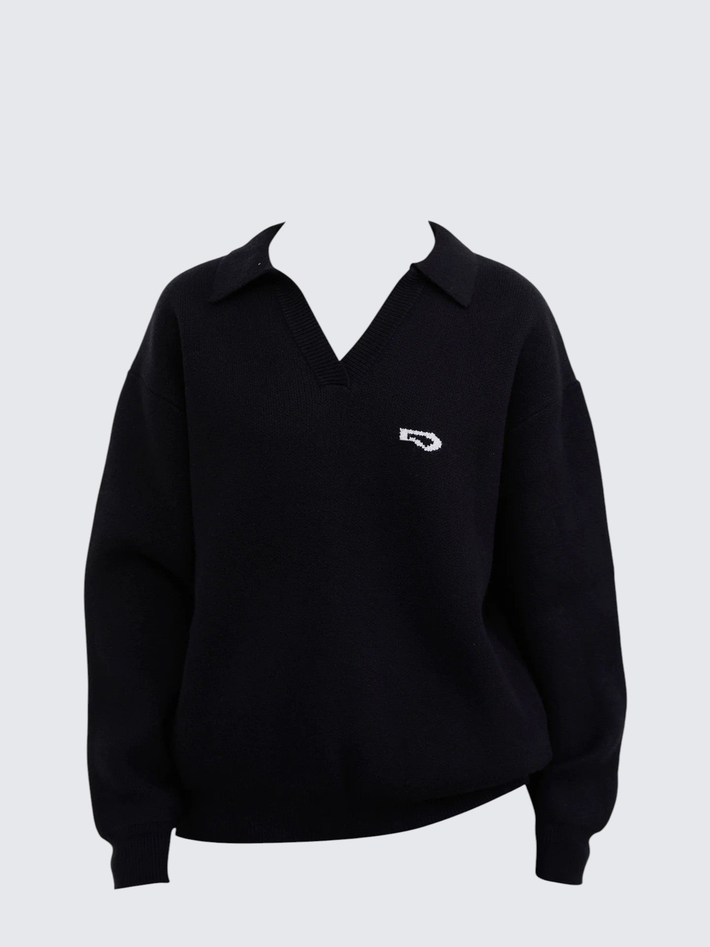 American Black V Neck Knit Sweater