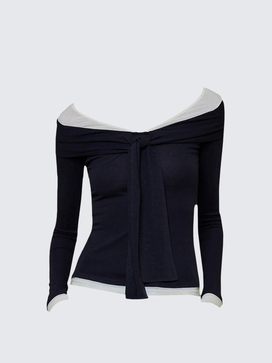 One Shoulder Knitted Top