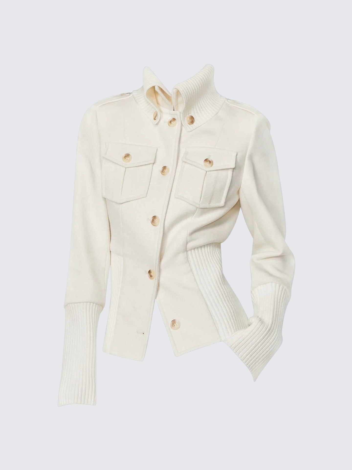 High Neck Dualwear Wool Coat Women