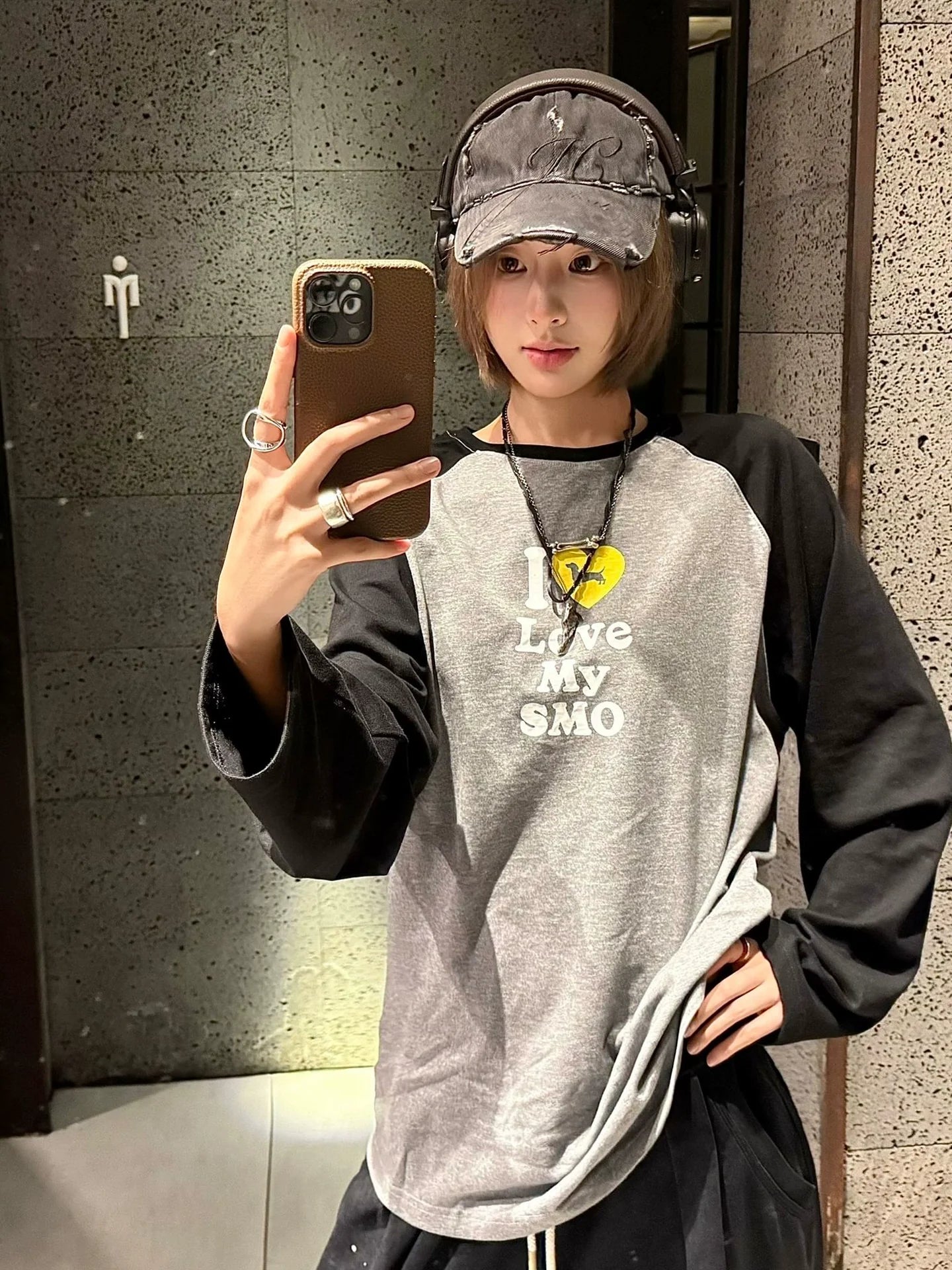 Korean Raglan Dachshund Long Sleeve Tee Autumn Loose Base Layer Top