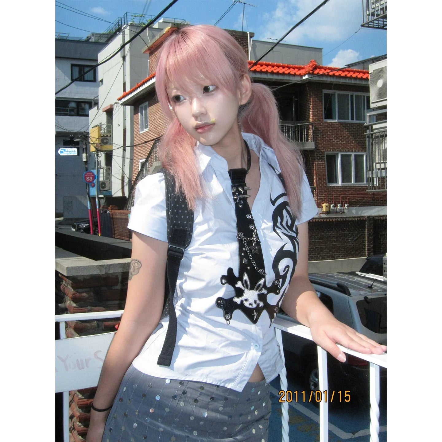 Y2K Waist Cinched Short Sleeve Shirt for Summer