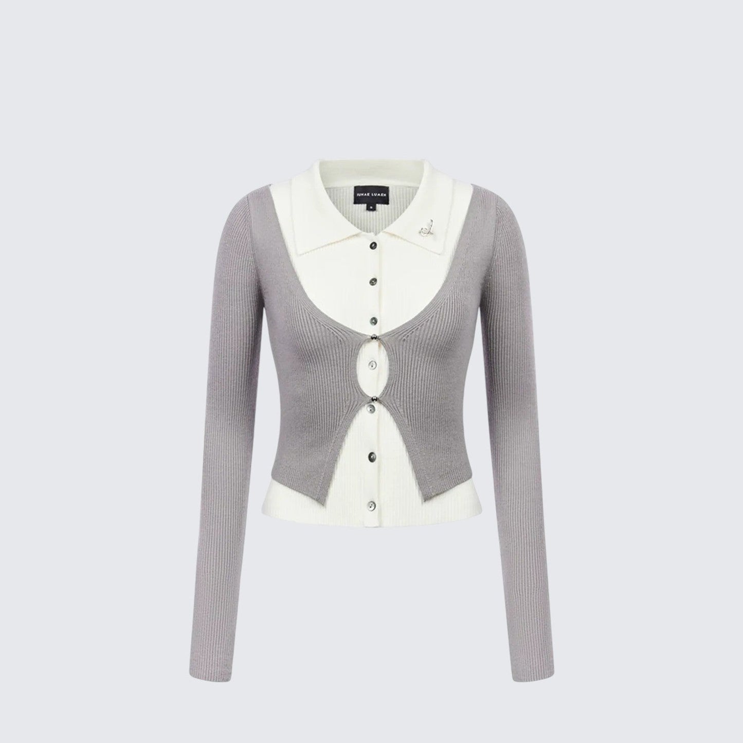 Academy Faux Two-Piece Colorblock Cardigan
