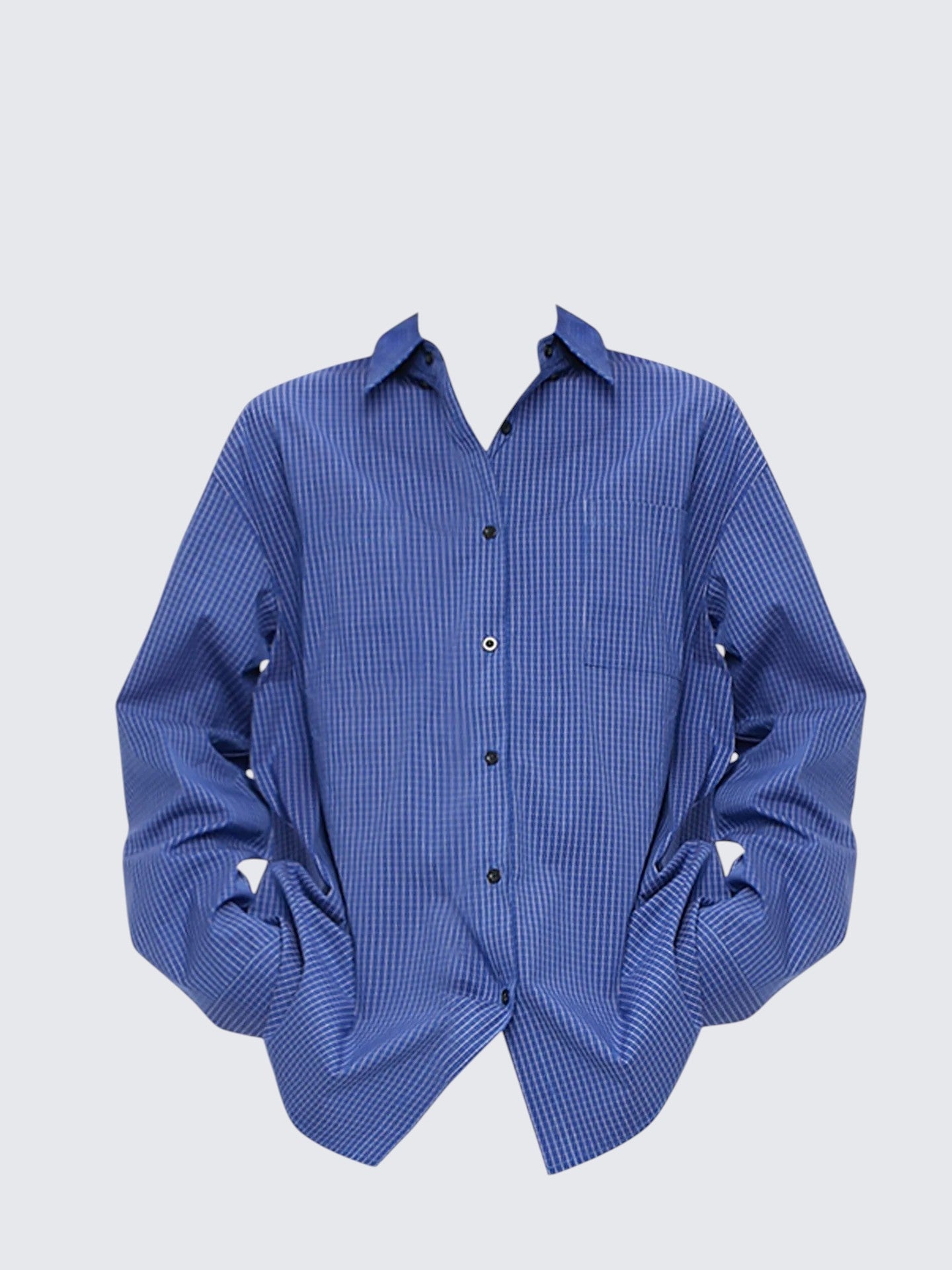 American Blue Check Striped Long Sleeve Shirt