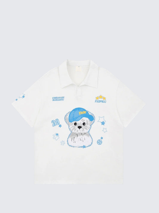 Dog Print Polo Tee