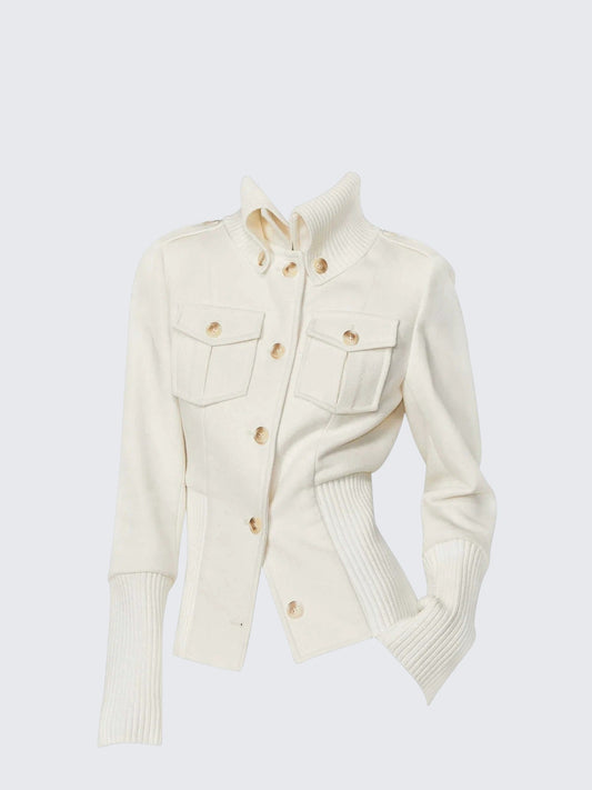 High Neck Dualwear Wool Coat Women