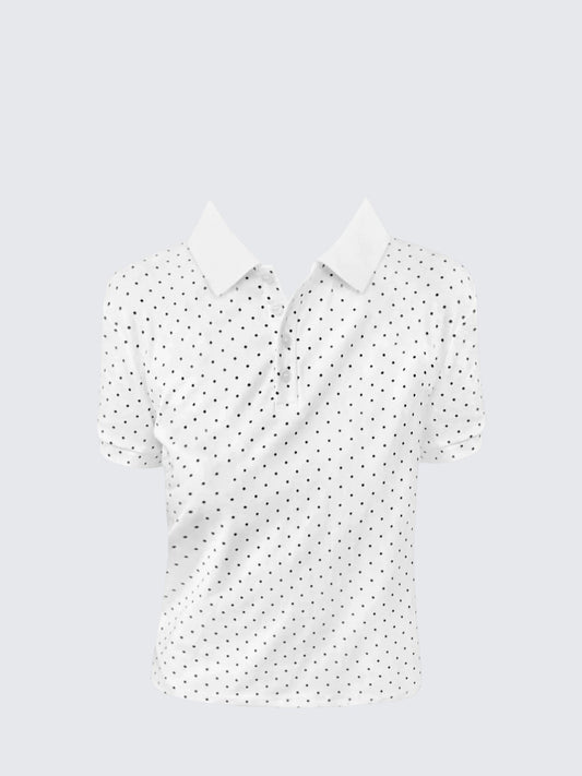 French Polka Dot Polo Top