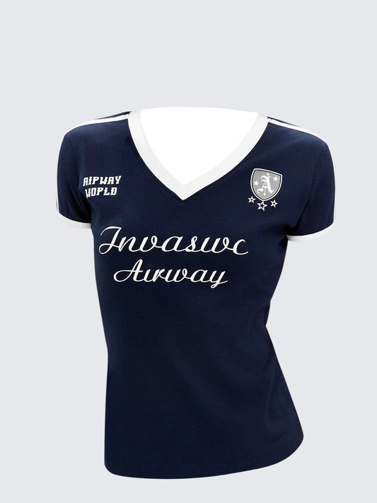 Vintage V-Neck Colorblock Tee