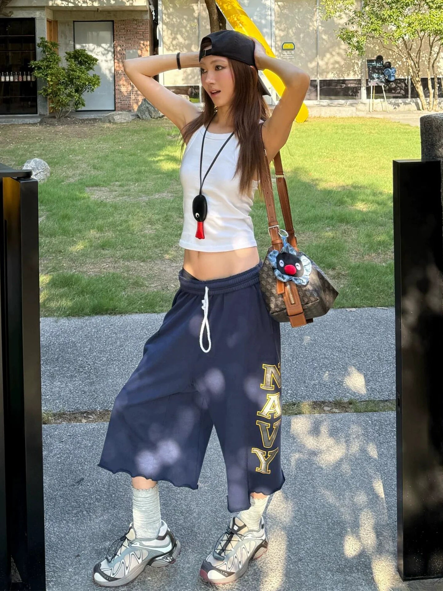 Vintage Baggy Cropped Pants for Summer Streetwear