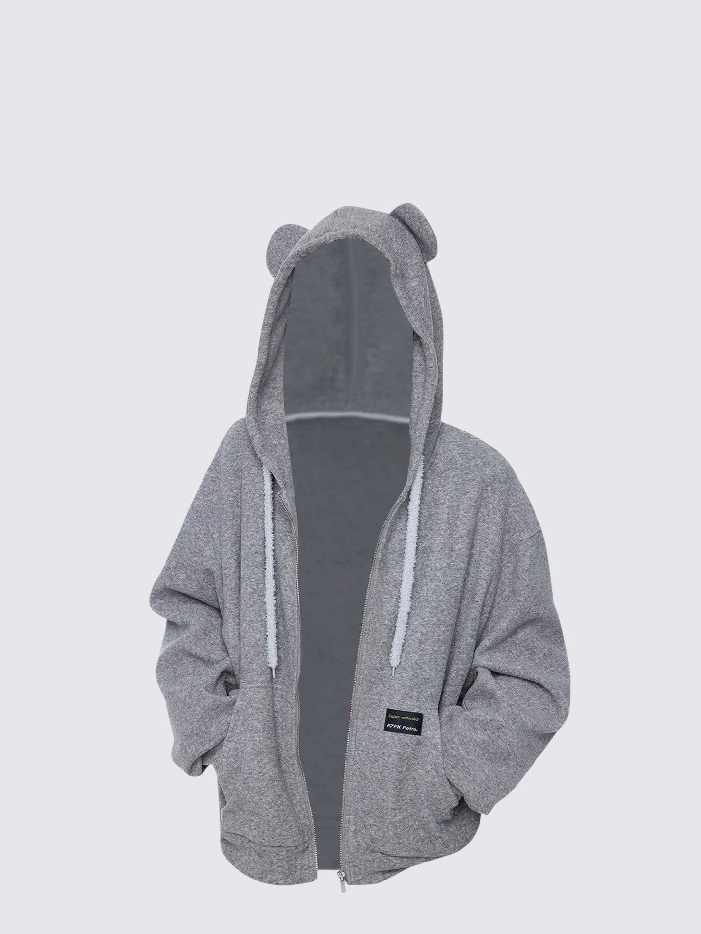 Bear Ear Drawstring Hooded Cardigan Women