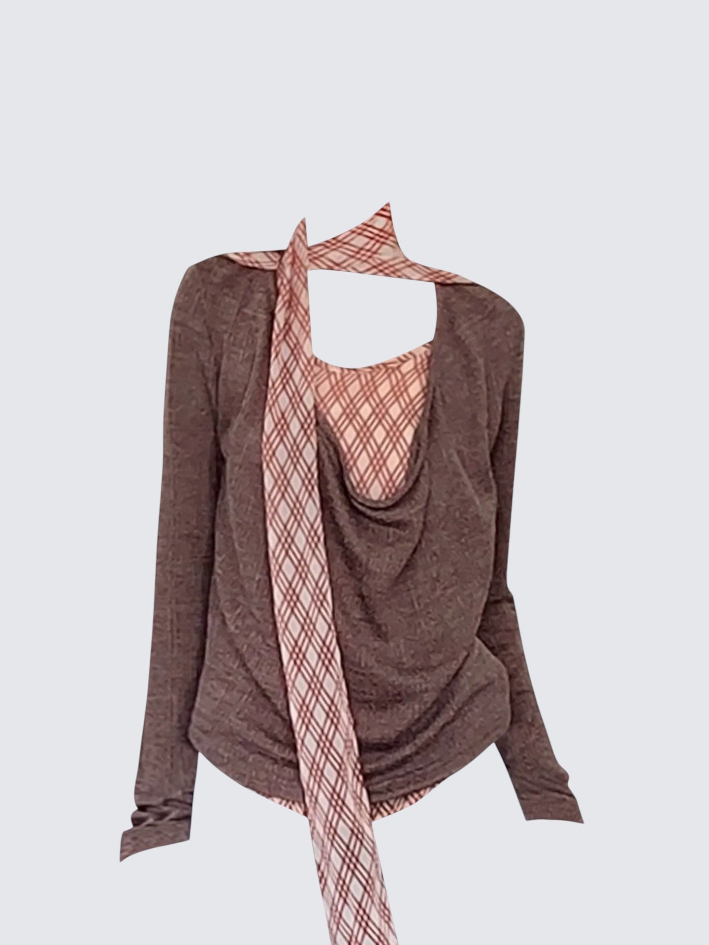 Laceup Plaid Layered Shirt Women