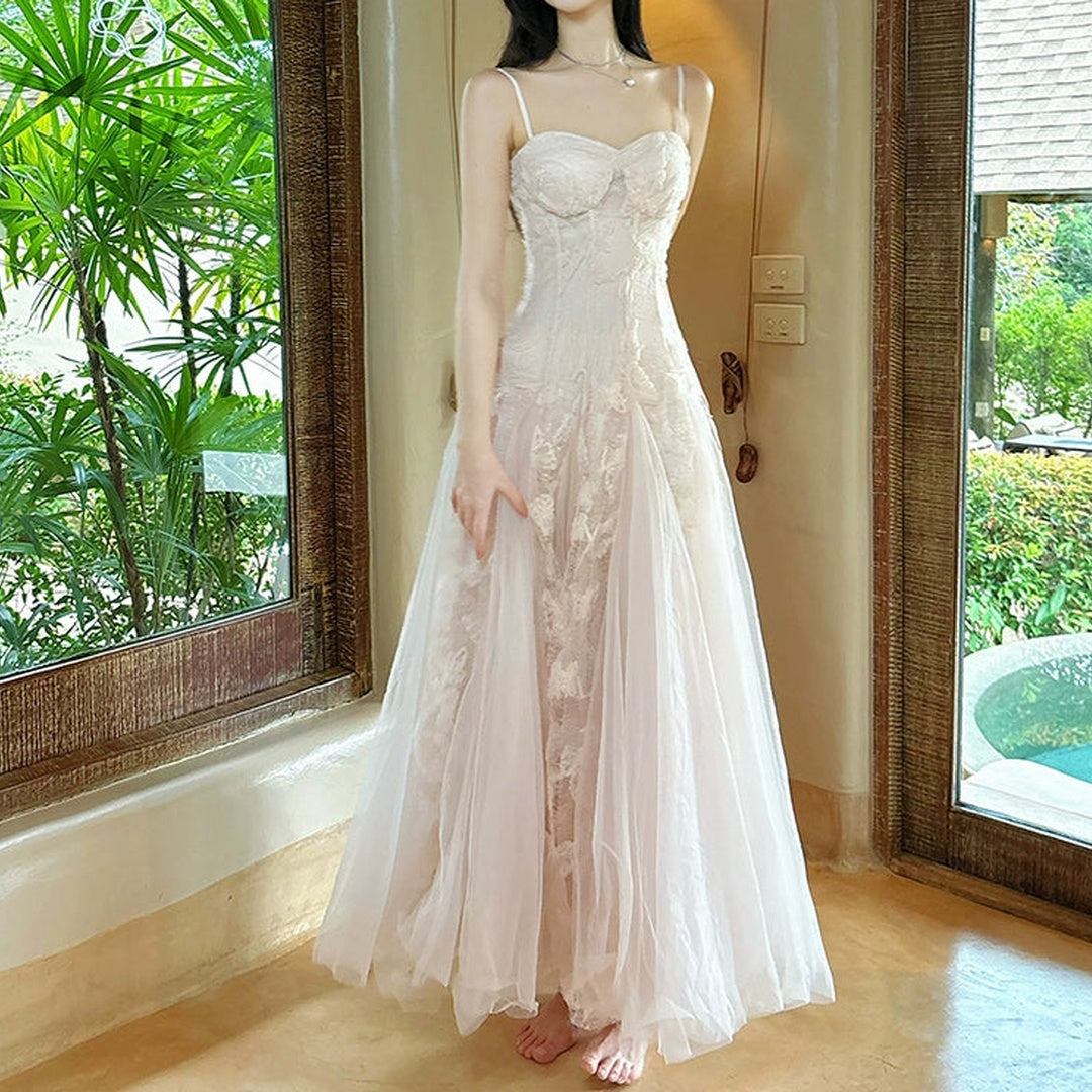 Butterfly Lace Tulle Resort Gown Dress