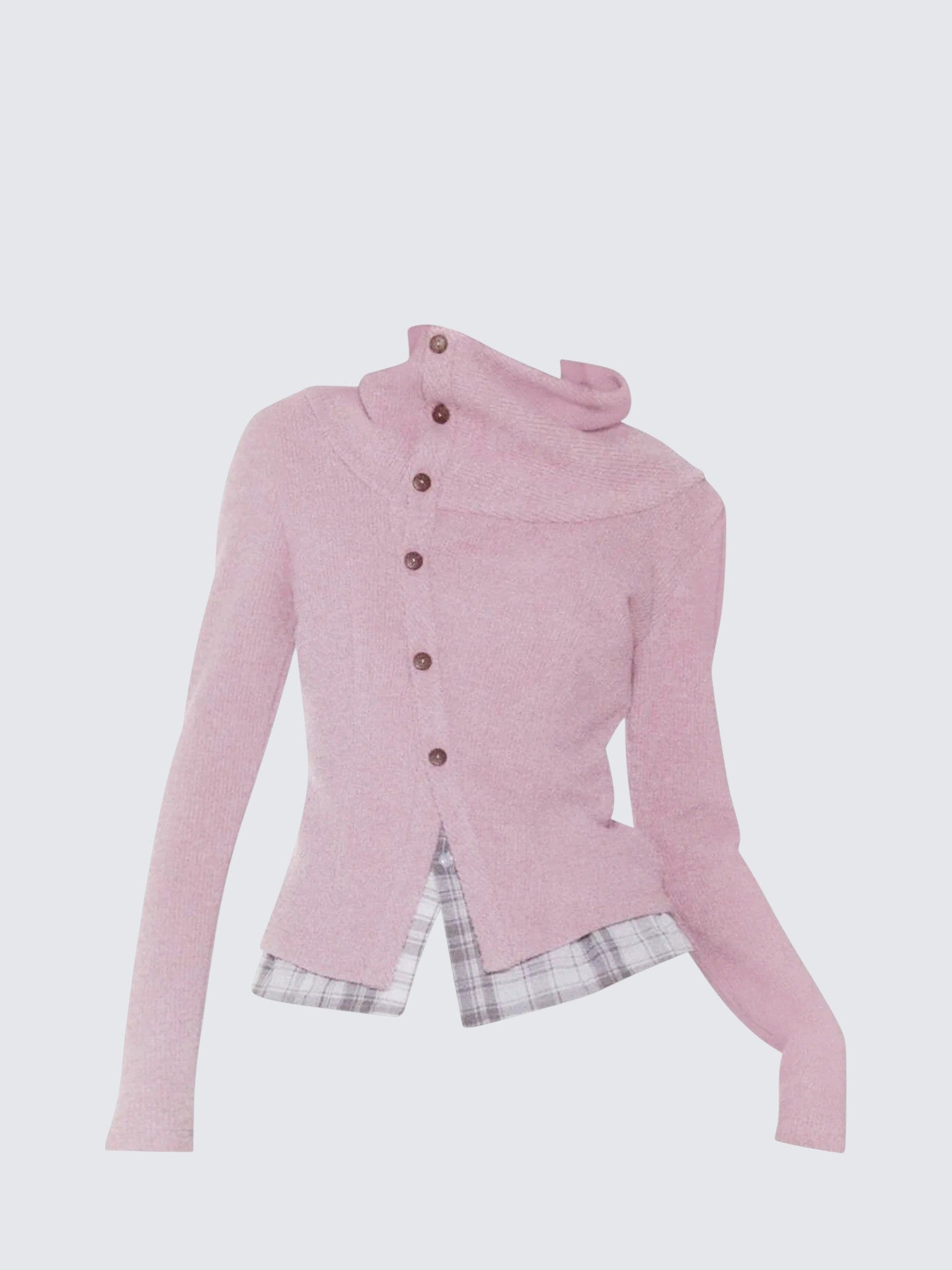 Plaid Layered Cardigan Women