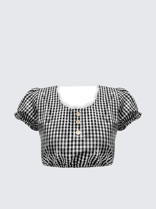 Lace Puff Sleeve Top