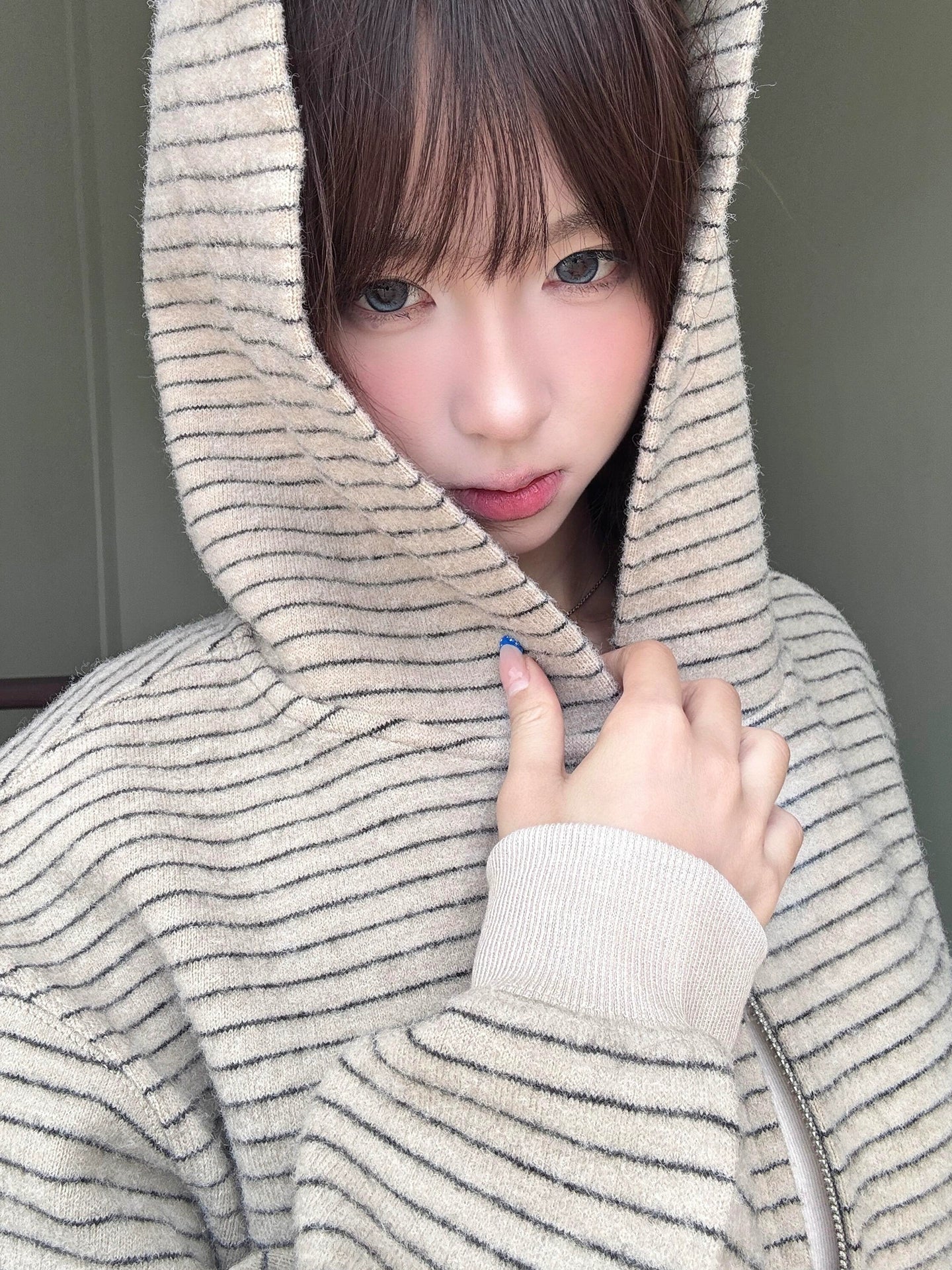 American Striped Zip-Up Hoodie Retro Loose Sweatshirt Jacket