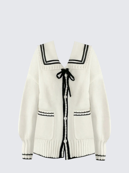 Academy Style Sailor Collar Cardigan