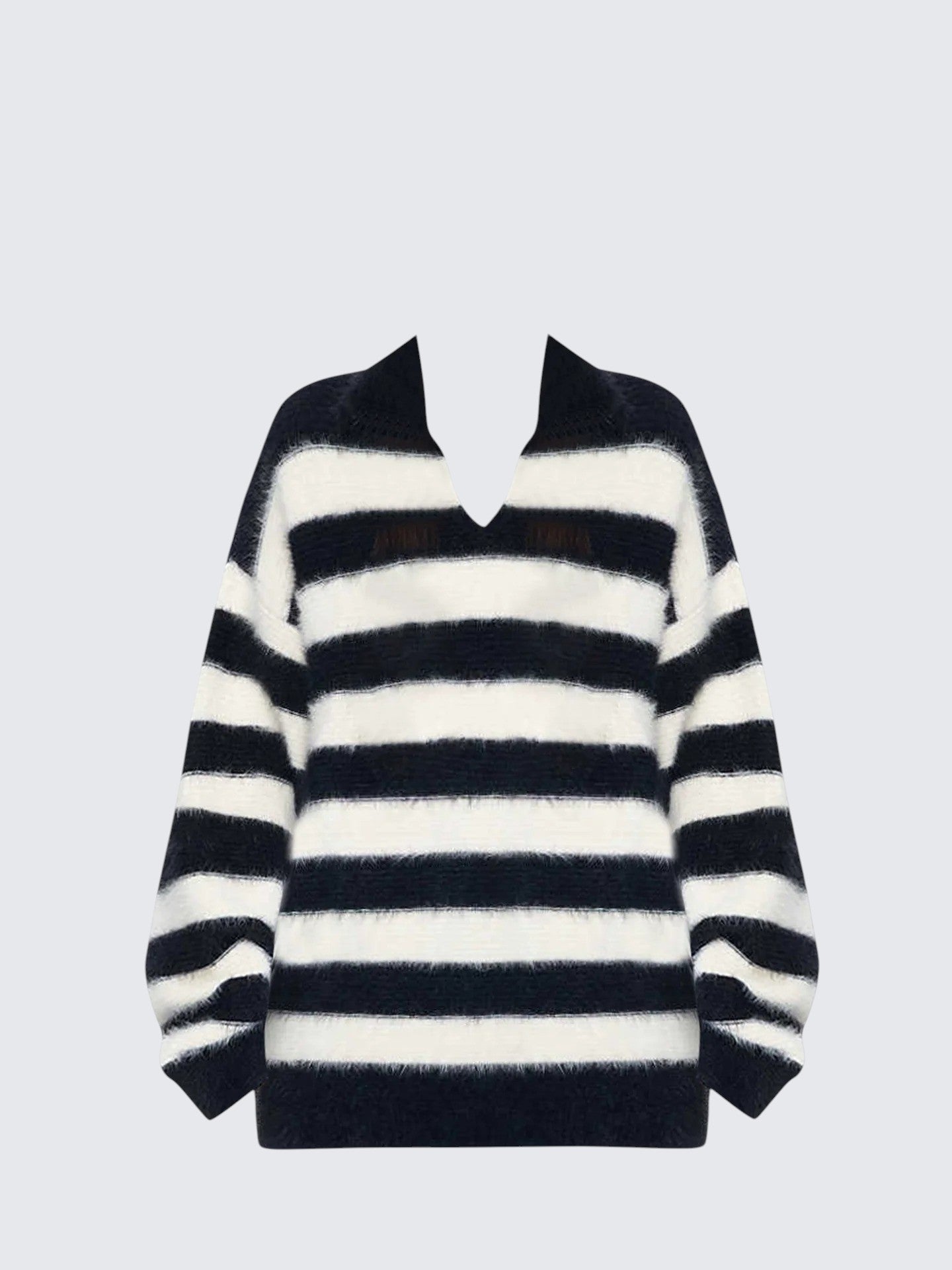 American Retro Striped Collar Knit Sweater