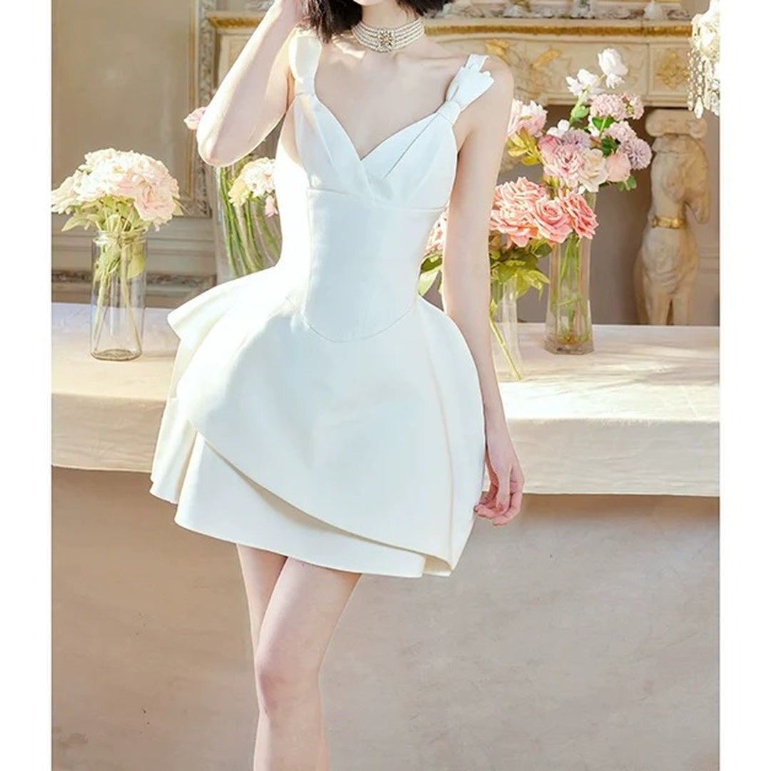 Irregular Spaghetti Strap Gown Prom Dress Slim Fit