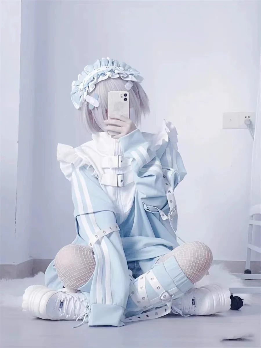 Y2K Japanese Anime 3-Piece Set (Hoodie+Shorts+Leg Warmers)