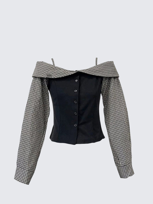 One Shoulder Lantern Sleeve Top