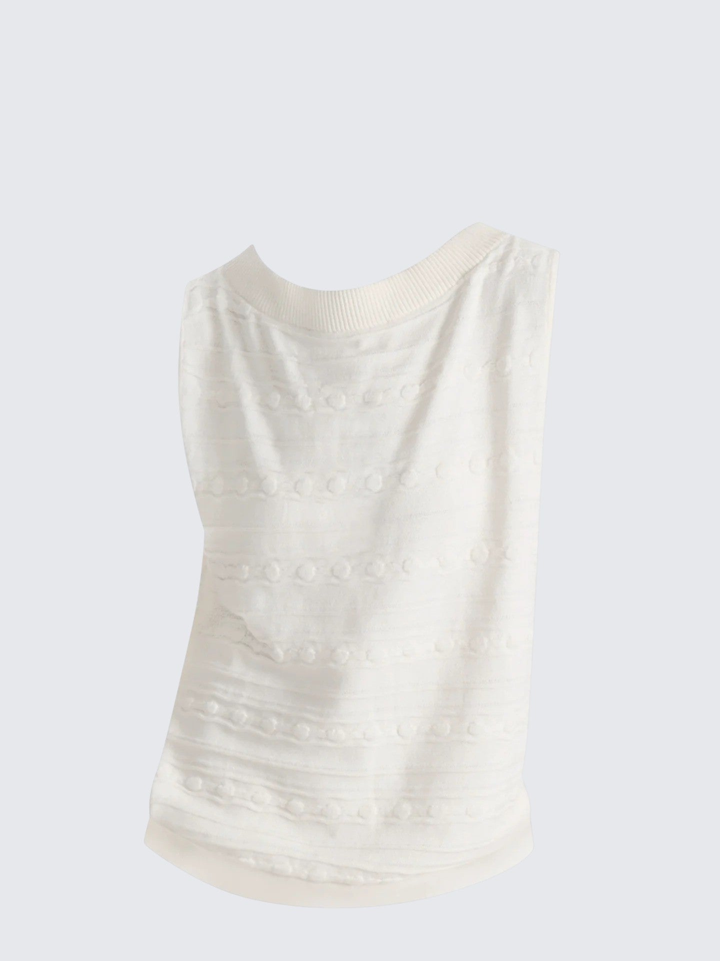 Vintage Textured Off Shoulder Knit Vest