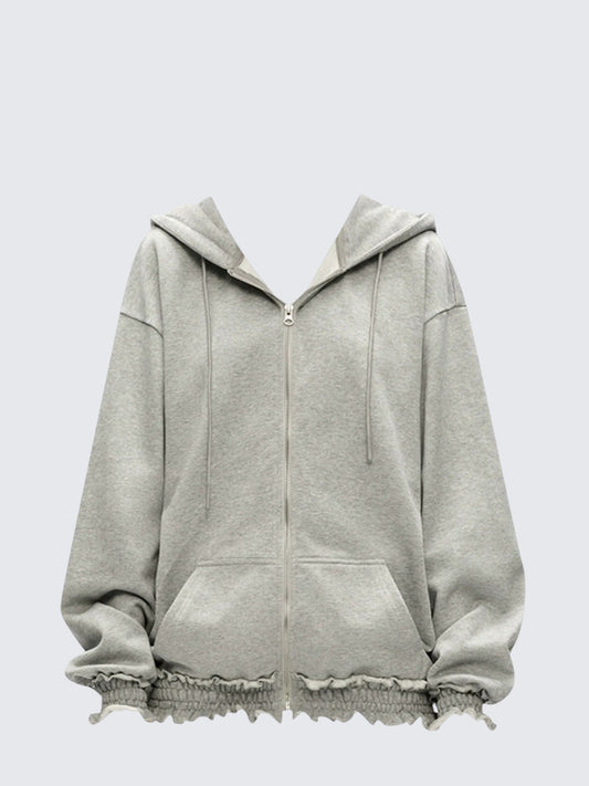 Lace Hem Hoodie