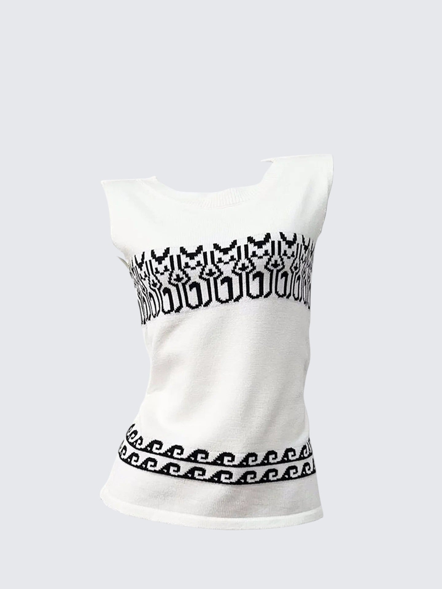 Fair Isle Knit Vest Women