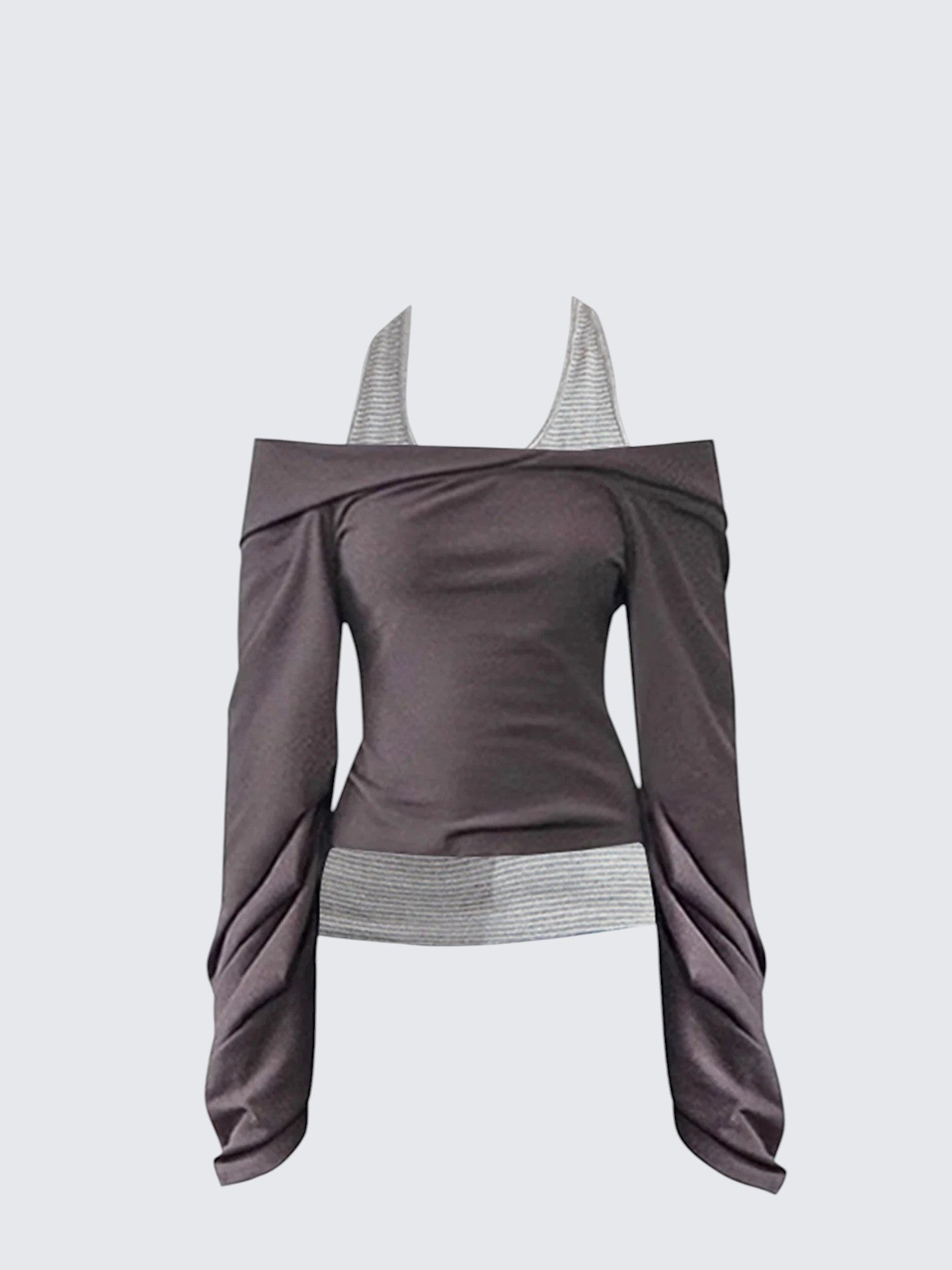 Off Shoulder Stripe Halter Set Women