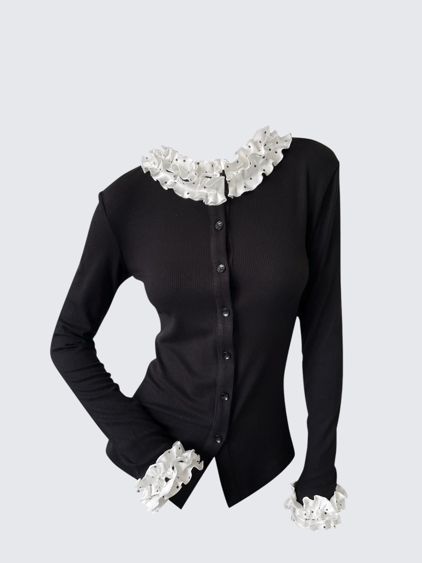 Black Polka Dot Cardigan Women