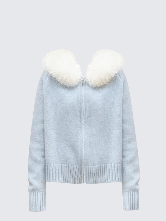 Korean Sweet Hooded Knit Cardigan