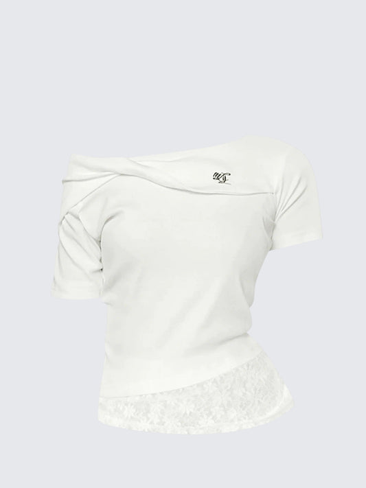 American Diagonal Lace Tee