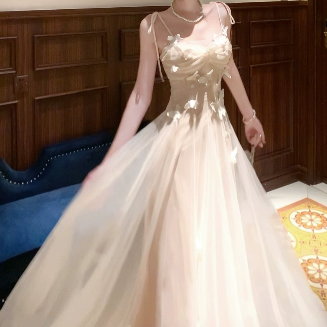 Butterfly Tulle Halter Gown Dress