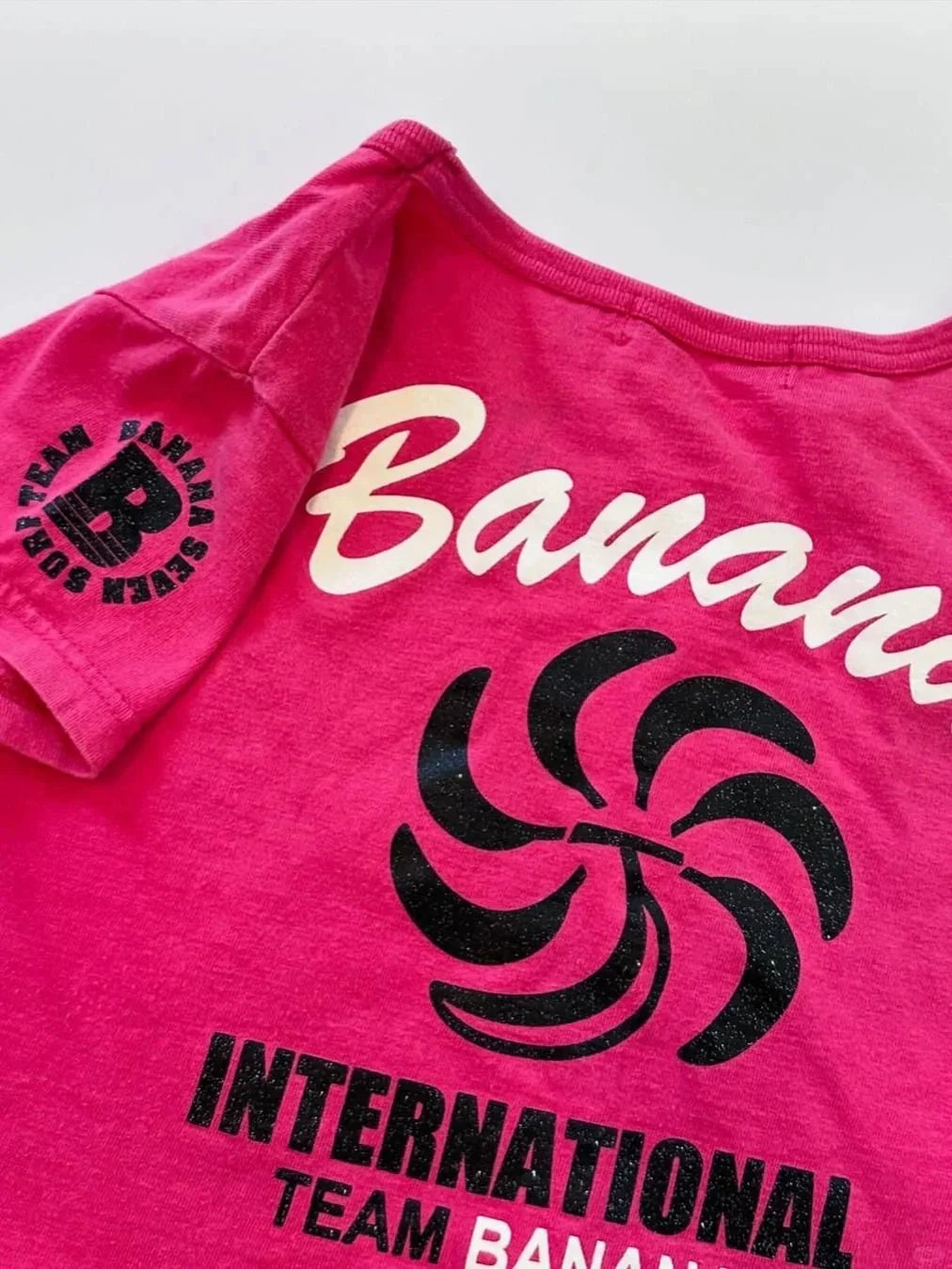 Magenta Subculture Y2K E-girl Abi American Retro Vintage Print Slim Short Sleeve Top