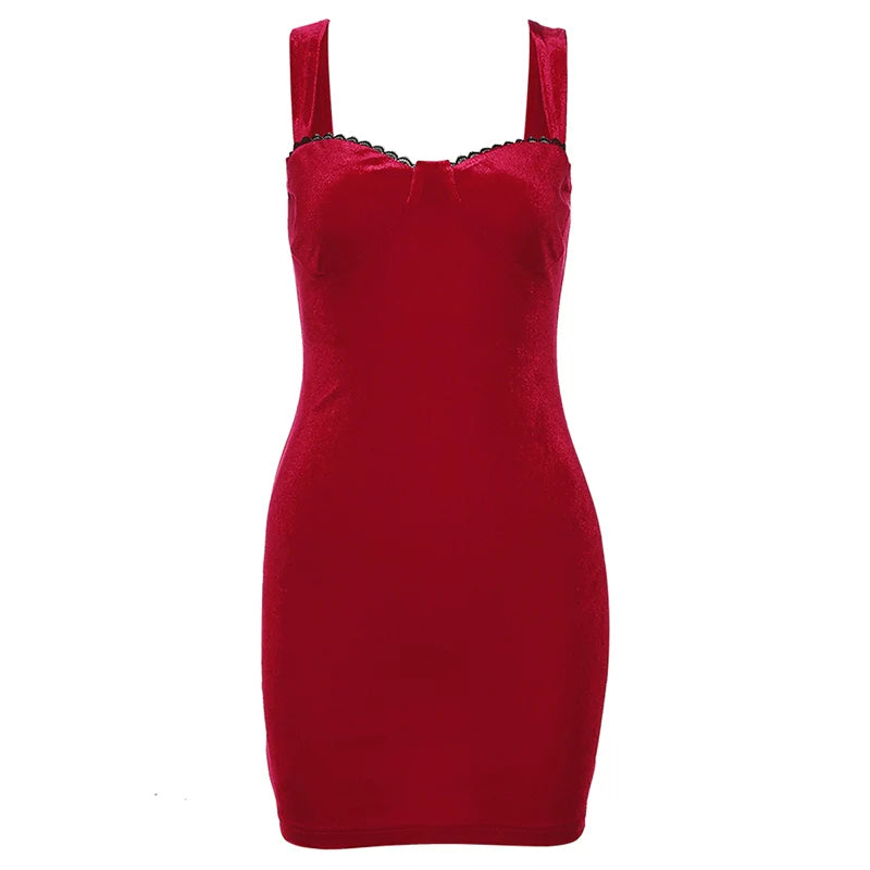 Sexy Boss Lady Black Lace-Trimmed Satin Camisole Bodycon Dress