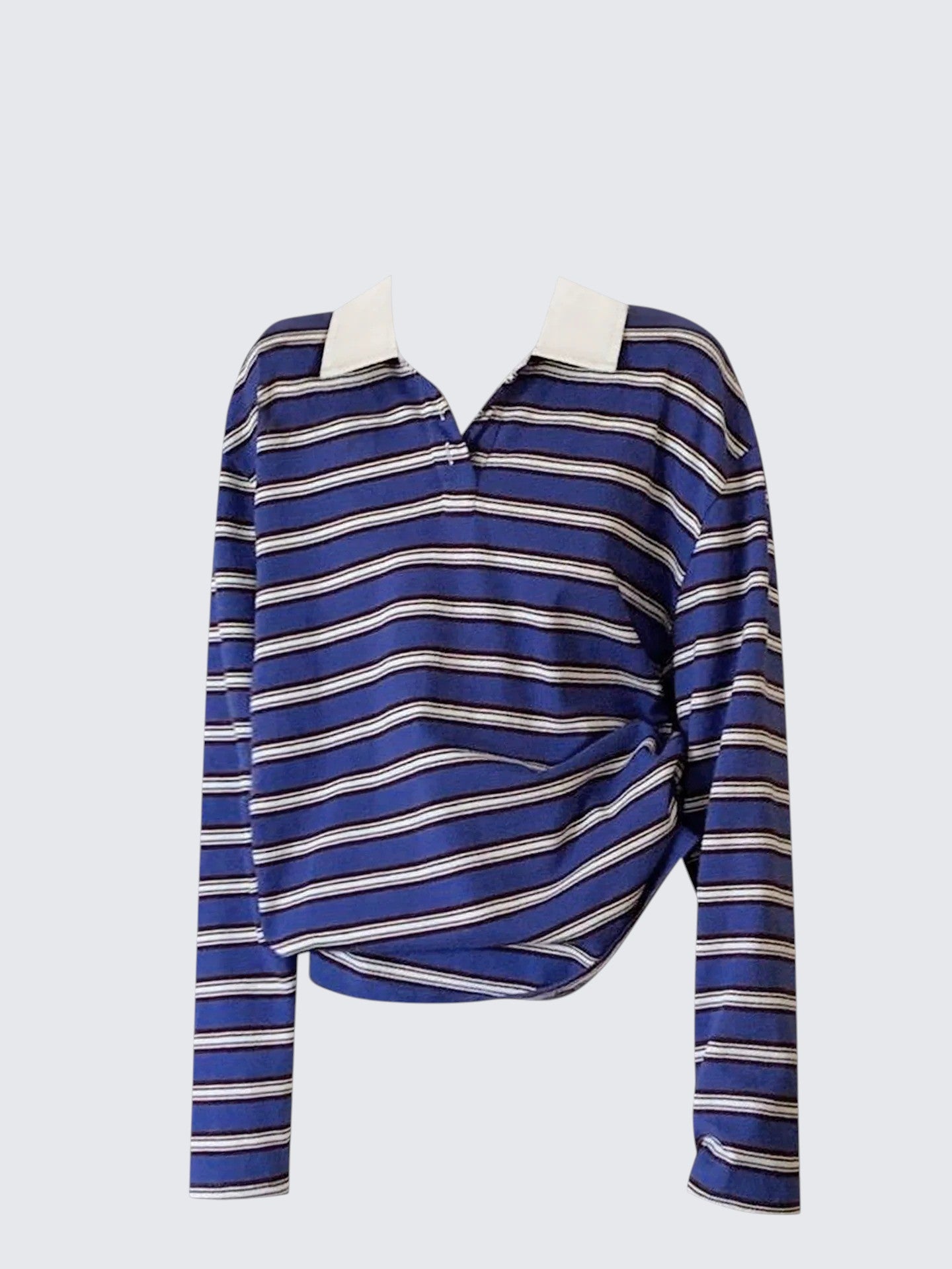 Retro Contrast Striped Long Sleeve Tee Women