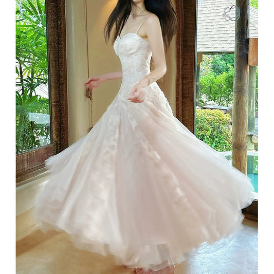 Butterfly Lace Tulle Resort Gown Dress
