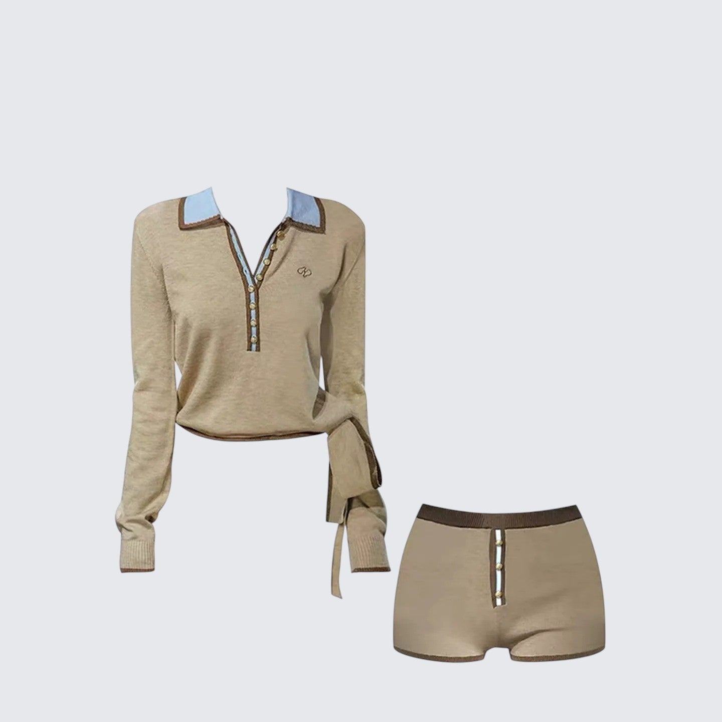 American Colorblock Polo Knit Set