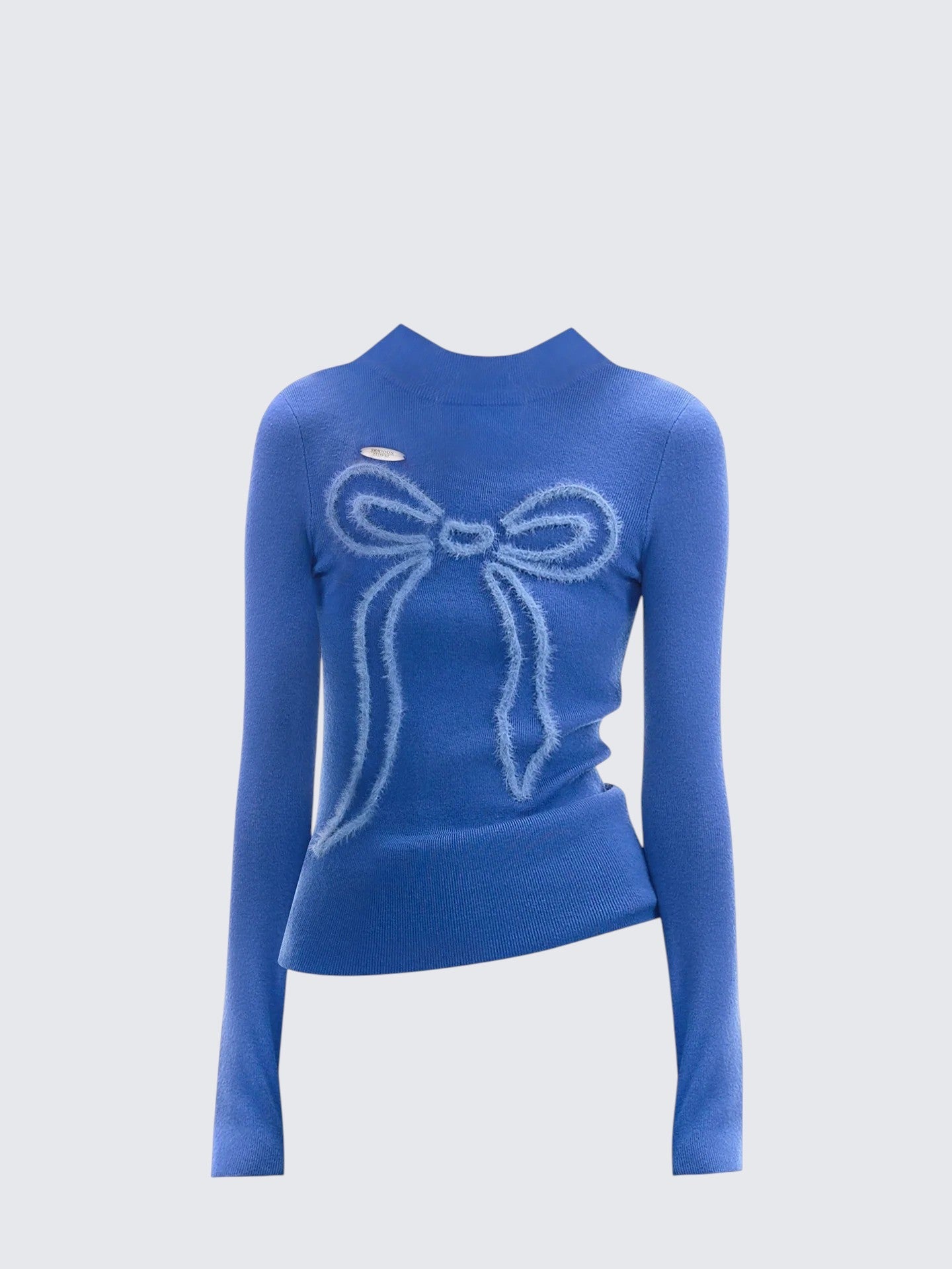 American Half Turtleneck Bow Knit T-shirt