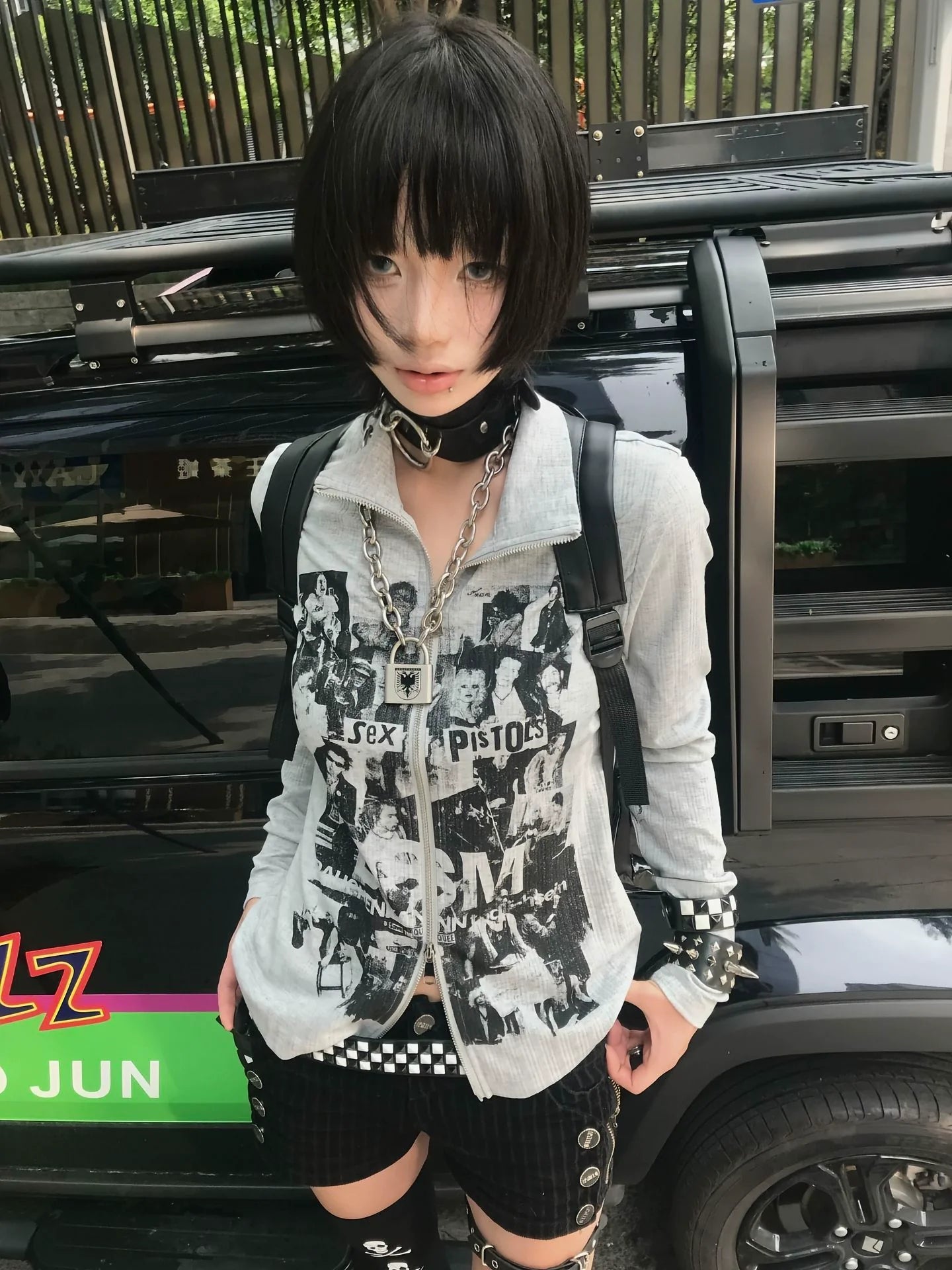 Punk Y2K Visual Kei Sheer Cardigan Early Autumn Slim Fit Long Sleeve Vintage Top