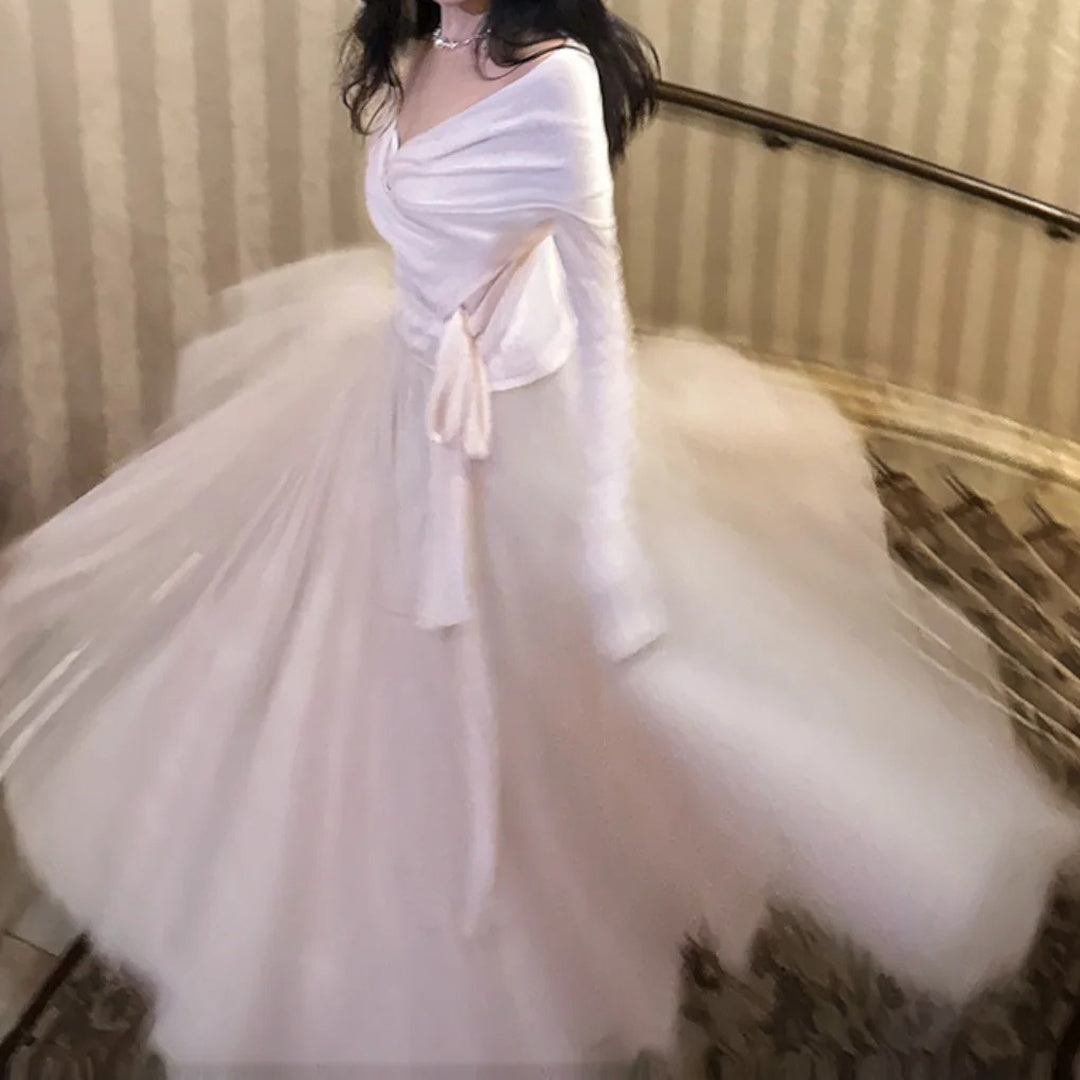 Luxury Ballet Princess Wool Knit Gown Dress