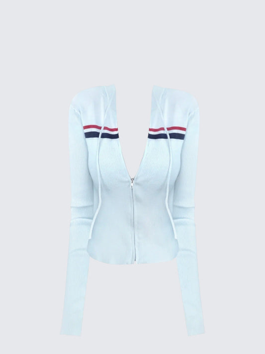 Ice Blue Zip Hoodie