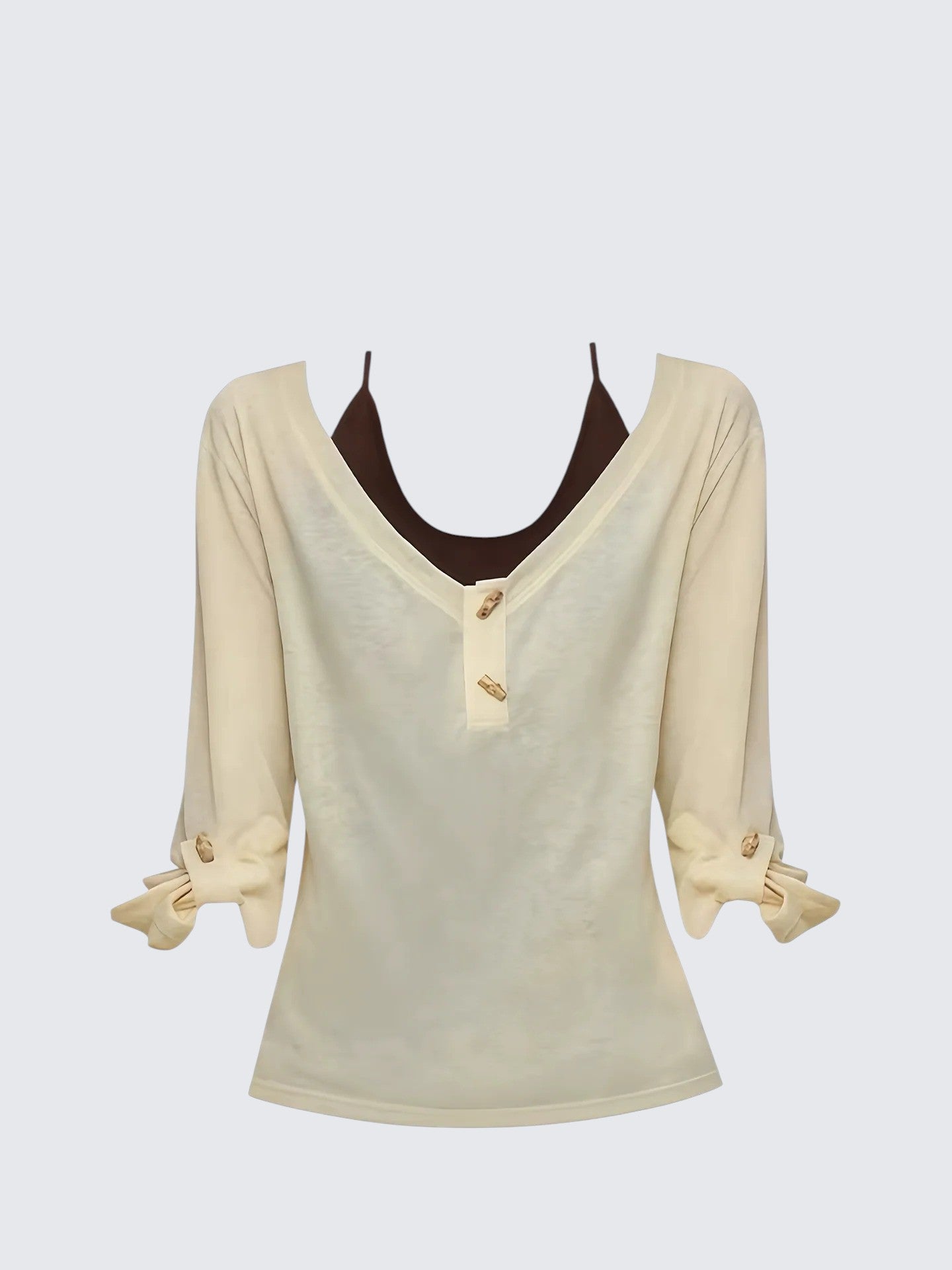 Retro Long Sleeve Tee and Tank Set Women