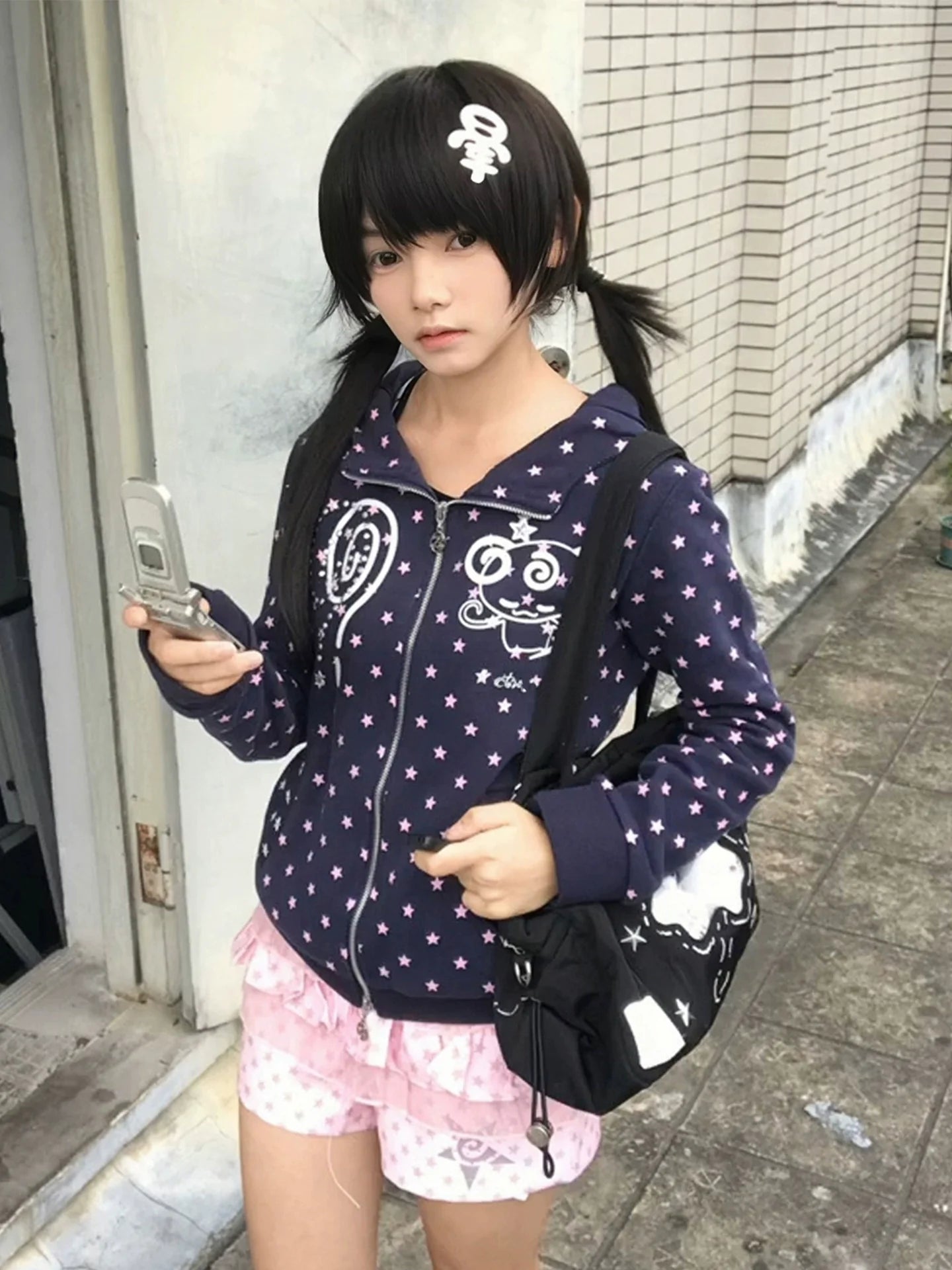 Devil Hoodie Double Zip-Up Jacket for Autumn Winter