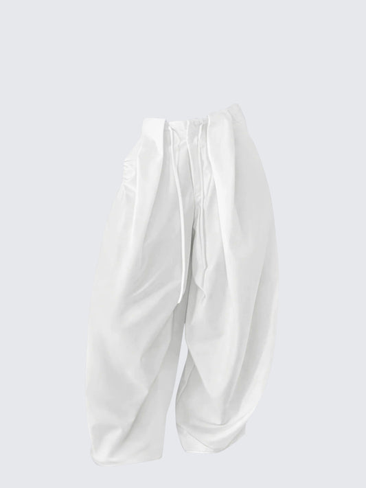 American Simple White Wide-Leg Pants