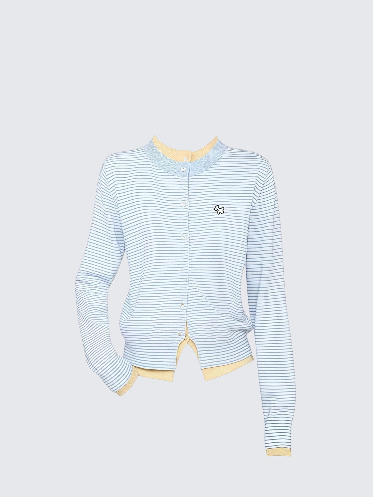 Fake Two Piece Striped Knit Cardigan