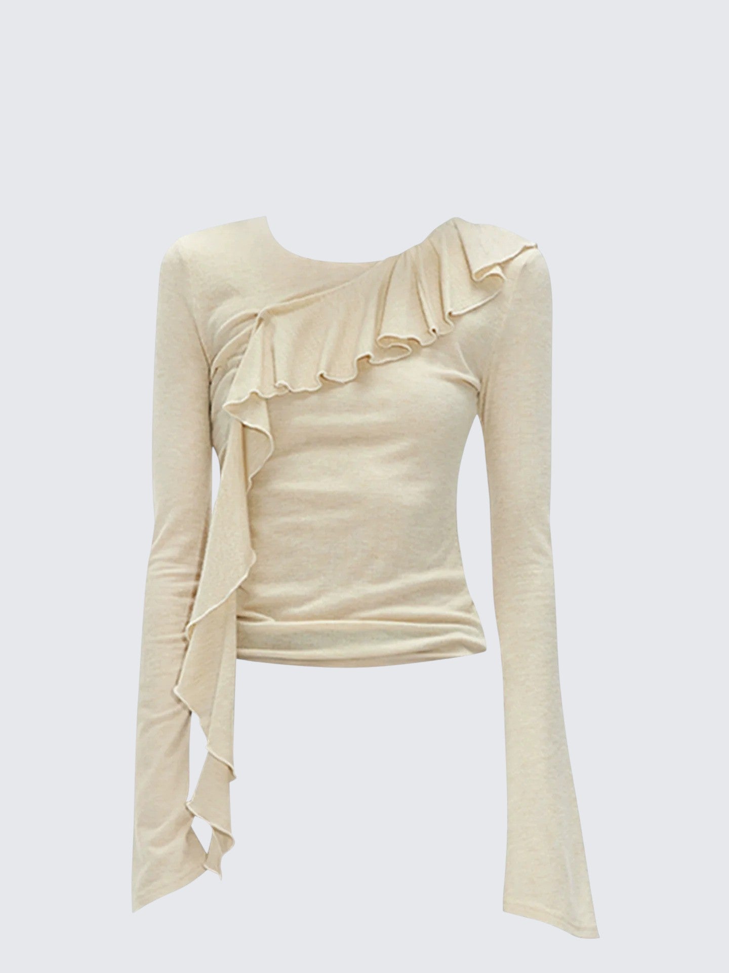 Ruffle Bell Sleeve Knit Top Women