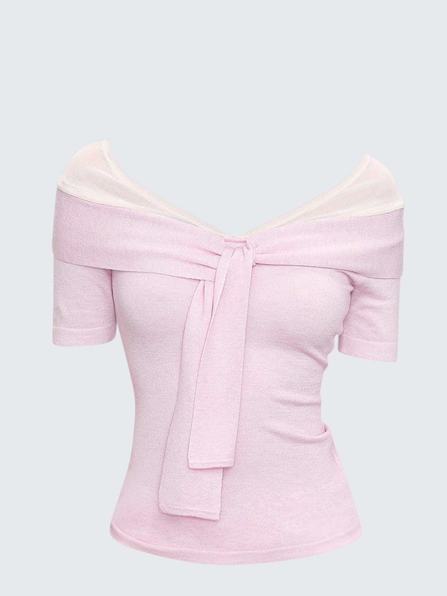 One Shoulder Twist Mesh Top