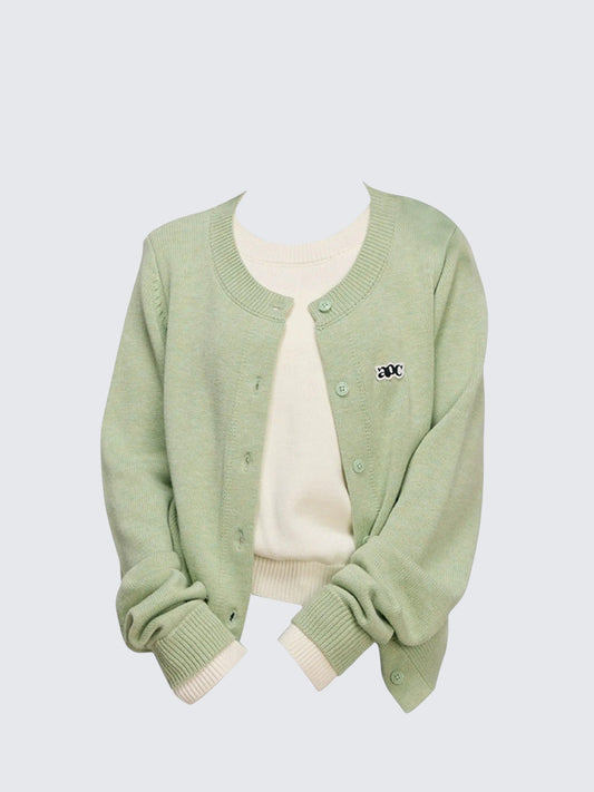 Layered Preppy Knit Cardigan Women