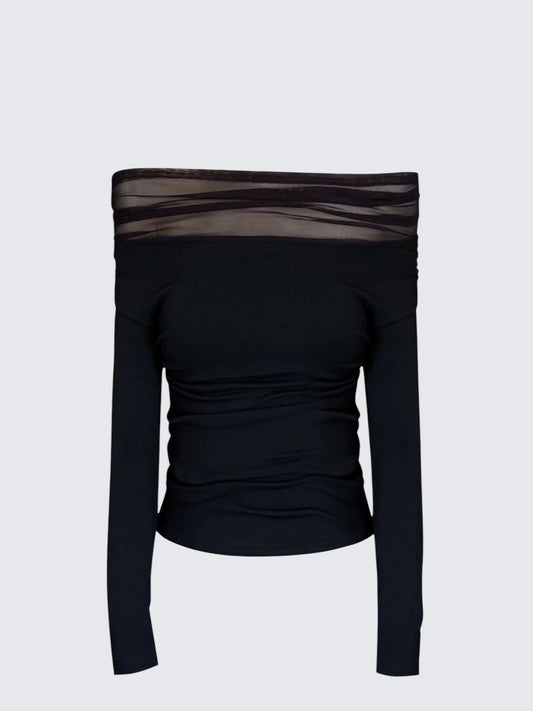 Colorblock Knit One Shoulder Top