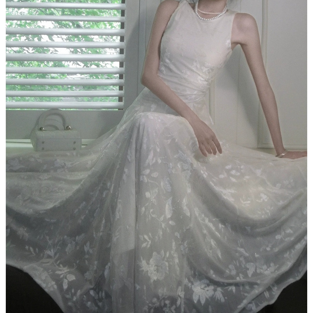 Chinese Style Luxury Sleeveless Gown Dress