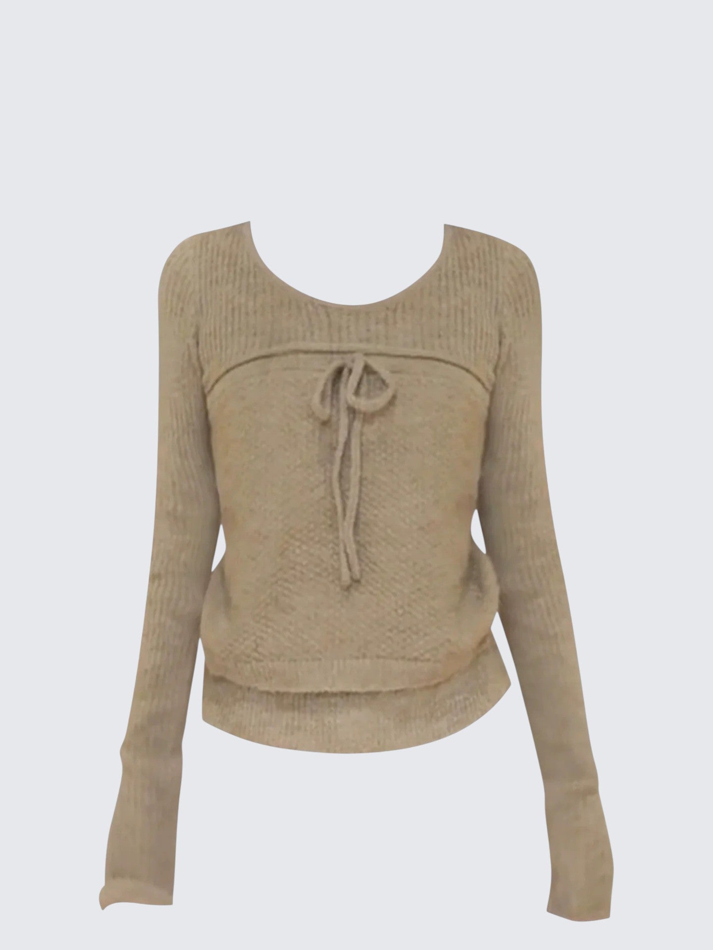 Vintage Bow Tie Knit Sweater Women